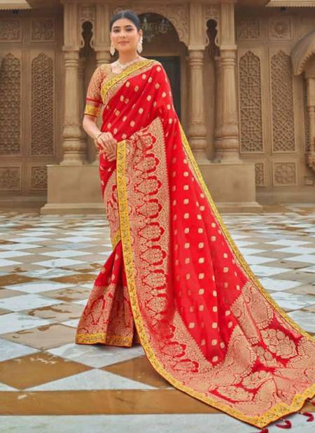 Red Maya Monjolika New Latest Designer Festive Wear Silk Saree Collection 5008